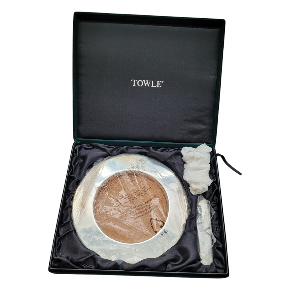 Towle Silversmiths Silver Plated 3 Piece Barware Wine Gift Set With Velvet Box
